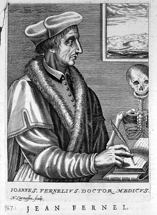 Jean Fernel. Line engraving by N. de Larmessin, 1682.