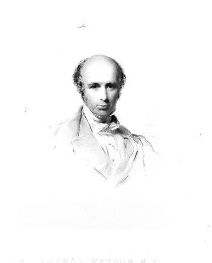 Sir Thomas Watson. Stipple engraving by F. Holl, 1854, after G. Richmond, [1850?].