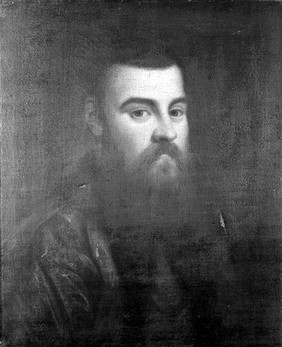 A man formerly designated as Andreas Vesalius. Oil painting by John Graham Gilbert, 1840, after a Venetian painter.