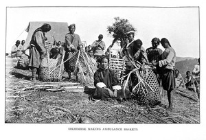 view L.A. Waddell; Sikhimiese making ambulance baskets