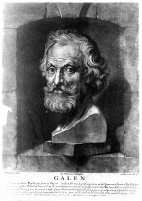 Jan Lutma the elder, designated as Galen. Mezzotint by J. Faber the elder, 17--, after J. Lutma the younger.