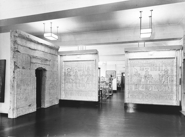 View of friezes in the Egyptian gallery in the WHMM