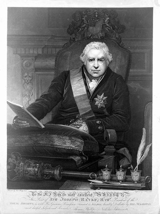 Sir Joseph Banks. Line engraving by N. Schiavonetti after T. Phillips.