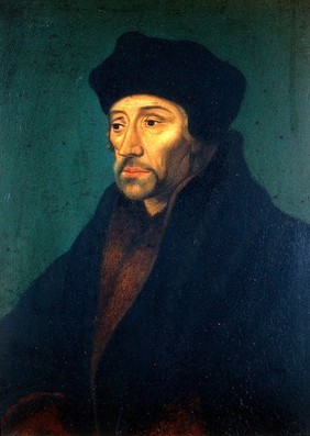 Desiderius Erasmus. Oil painting after H. Holbein.