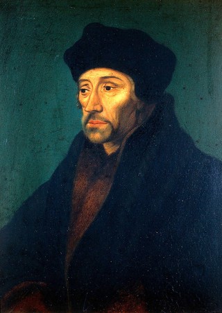 Desiderius Erasmus. Oil painting after H. Holbein.
