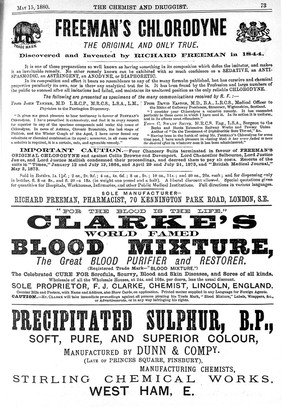 Advertisements from The Chemist and Drugist 1880