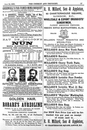 Advertisements from The Chemist and Drugist 1880