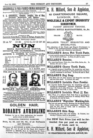 view Advertisements from The Chemist and Drugist 1880