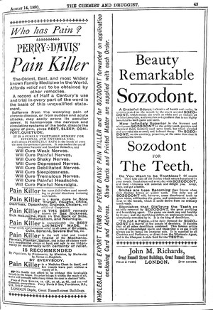 view Advertisements from The Chemist and Drugist 1880