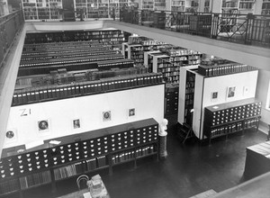 view Wellcome library: stacks and gallery, 1953