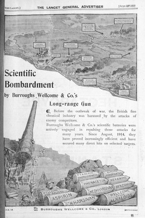 Advert from Lancet "Burroughs Wellcome & Co", 1918