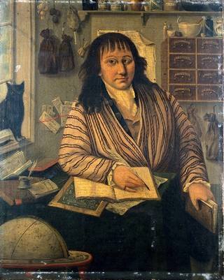 Thomas Dowland, botanist and student in astrology. Oil painting by J. Bowring.