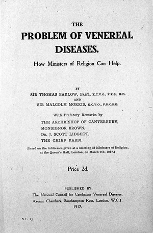 view Sir Thomas Barlow "The problem of venereal diseases..." 1917