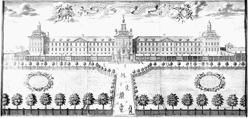 Engraving: 'Bethlehem Hospital' by R. White