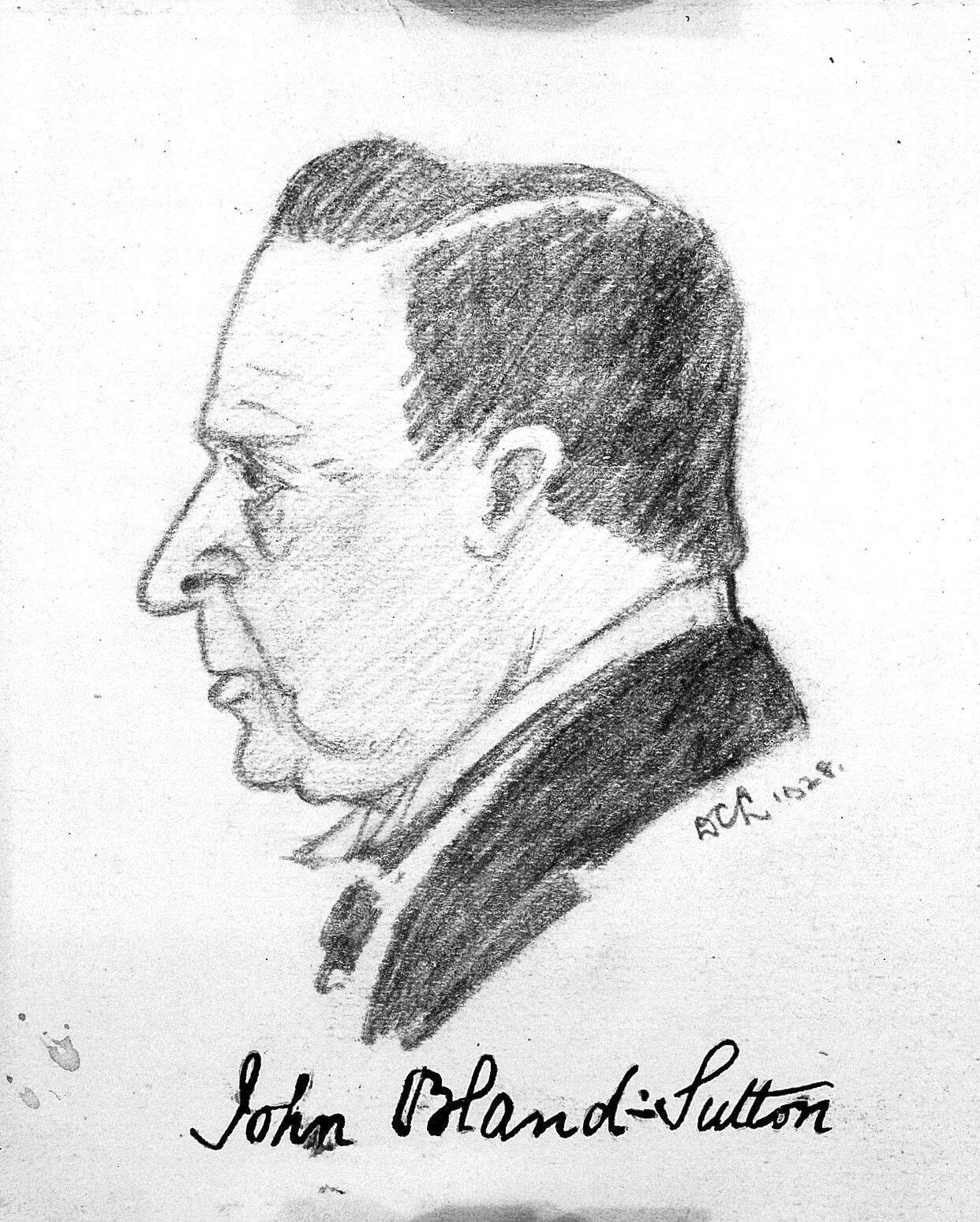 Pencil Drawing Portrait Of Sir J Bland Sutton Wellcome Collection