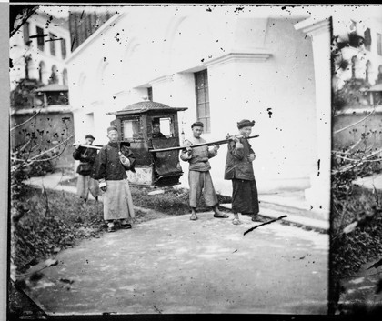 Fukien province, China: a sedan chair. Photograph by John Thomson, 1870-1871.