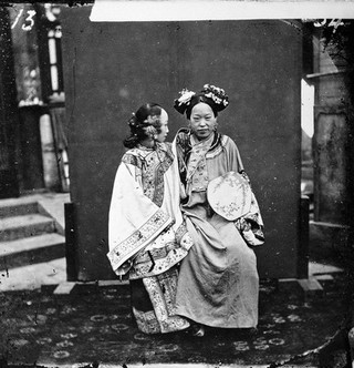 Manchu bride in her wedding clothes, Peking, Pechili Province, China