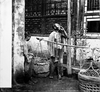 A Peking costermonger selling fruit