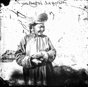 view Hat worn by a Mongal woman during the winter months