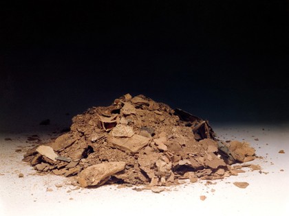 Powder produced from the decay of medical records. Jars.