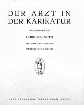 Veth "Der Arzt...", 1927: title page