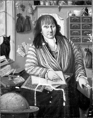Thomas Dowland, botanist and student in astrology. Oil painting by J. Bowring.