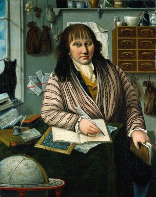 Thomas Dowland, botanist and student in astrology. Oil painting by J. Bowring.