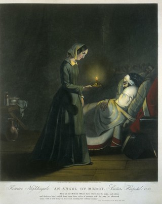 Florence Nightingale. Coloured mezzotint by C.A.Tomkins, 1855, after J. Butterworth.