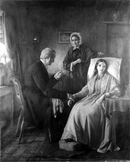 "Fading away". Oil painting attributed to E. Kennedy.