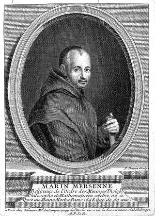 Marin Mersenne. Line engraving by P. Dupin, 1735.