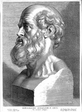 Hippocrates. Line engraving by P. Pontius, 1638, after P. P. Rubens.