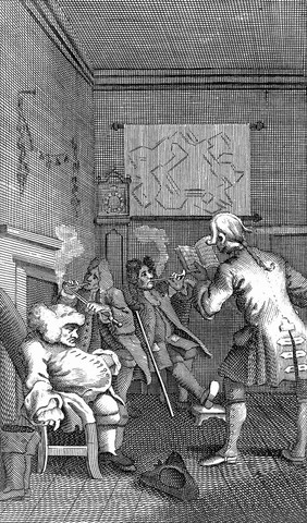 Engraving: scene from Sterne's Tristram