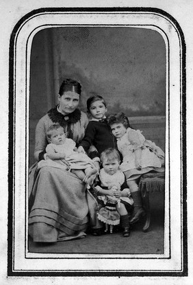 Emily A. Hobson with her children.