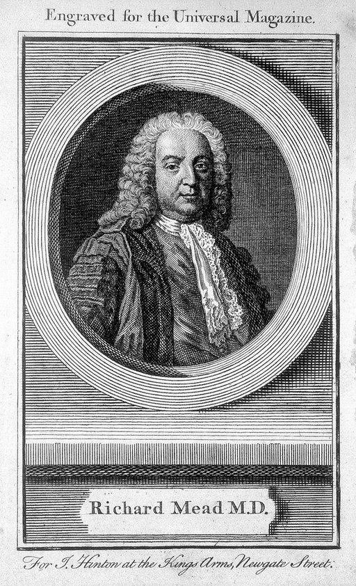 Engraving: portrait of R. Mead; anon. for