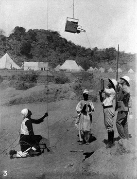 Jebel Moya site. Camera suspended from kite