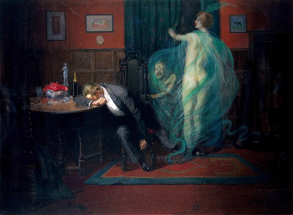 Syphilis. Gouache by Richard Tennant Cooper, 1912.