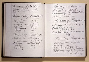 view Wellcome Historical Medical Museum's visitors book, 1914