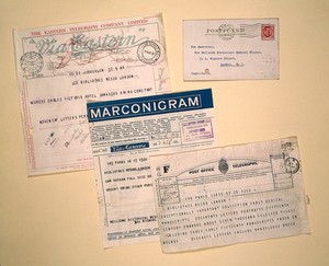 view Wellcome ephemera; telegrams from Jerusalem and Paris 1929-30