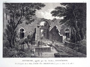 view Antioch, Turkey: the Medina gate. Engraving by Le Pagelet and C. Niquet after L.F. Cassas.