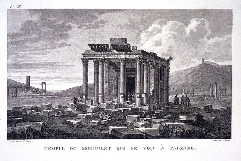 Palmyra, Syria: the temple of Baalshamin. Engraving by J.B. Liénard after L.F. Cassas., [germinal an. VI [1798]], by Louis-François Cassas