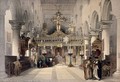 view Monastery of St. Catherine at Mount Sinai: interior. Coloured lithograph by Louis Haghe after David Roberts, 1849.