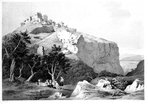 view Tlos, Lycia. Lithograph by George Scharf junior, 1847.