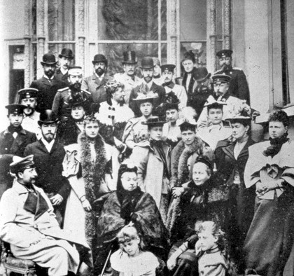 Queen Victoria surrounded by her family.