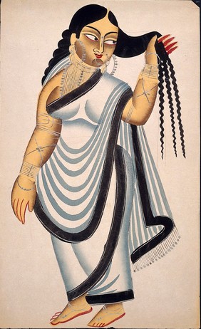 A courtesan dressing her hair