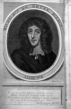 W. Rhyne, Dissertation arthritide, 1683: portrait of author