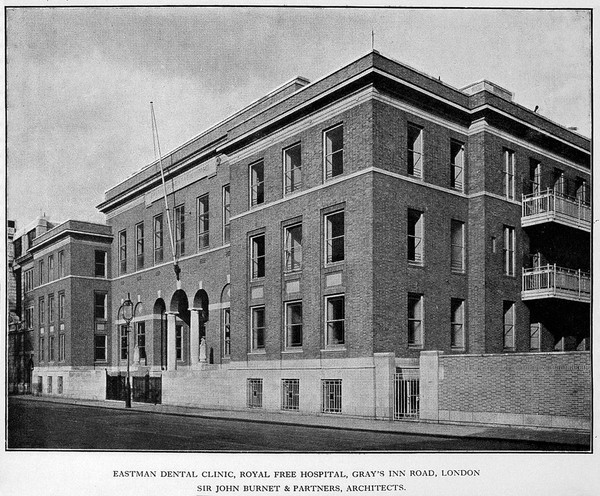 Eastman Dental Hospital, London: view of the facade. Process print, 1926.