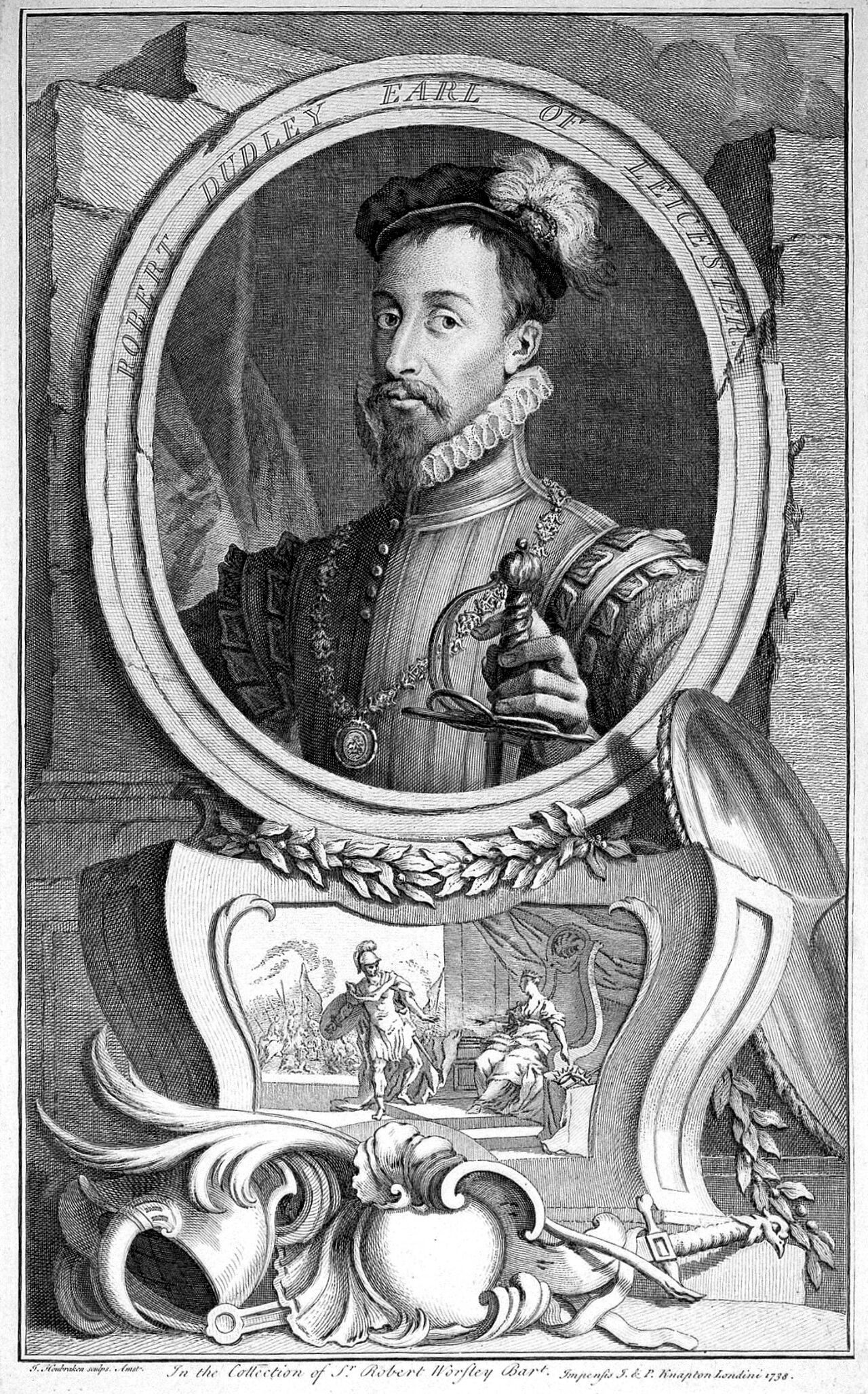 Robert Dudley, Earl of Leicester (1532?-1588). Engraving by Jacobus Houbraken., 1738, by Jacobus Houbraken
