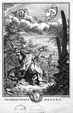 Pharmacopoea Hagana, frontispiece by D. Coster