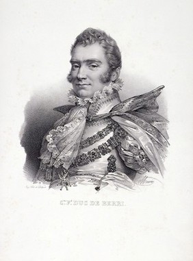 Charles-Ferdinand d'Artois, Duc de Berry. Lithograph by Nicolas-Eustache Maurin.