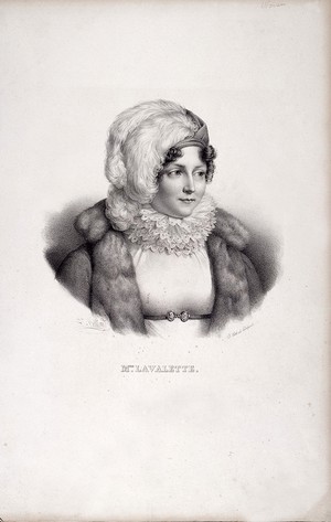 view Emilie-Louise de Beauharnais, Comtesse de La Valette. Lithograph by Zéphirin-Félix-Jean-Marius Belliard.